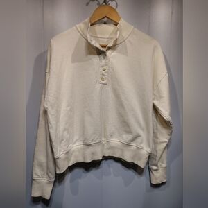 Calia by Carrie Underwood 100% Cotton Cream Button Pullover Sweatshirt‎ Medium